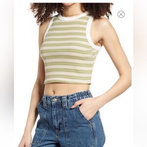 NWOT BP Ringer Tank, Green Kalee Stripe, size 2X